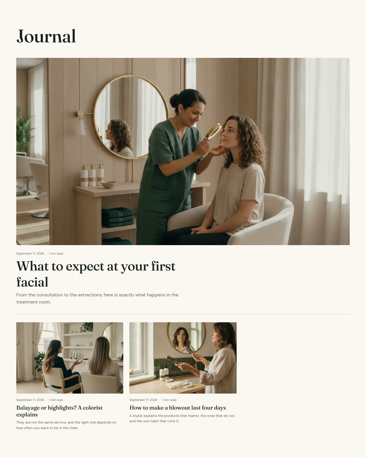 The journal with the newest post featured and topic filters.
