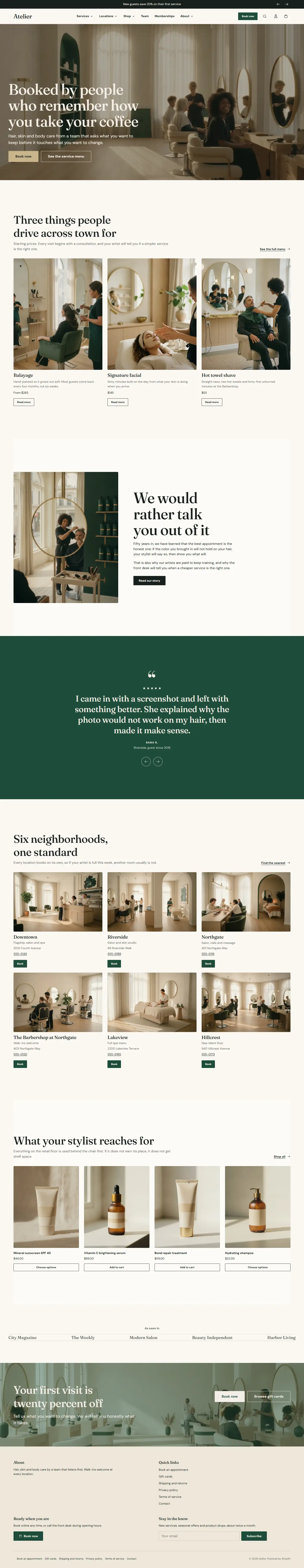 The finished demo home page at desktop width.
