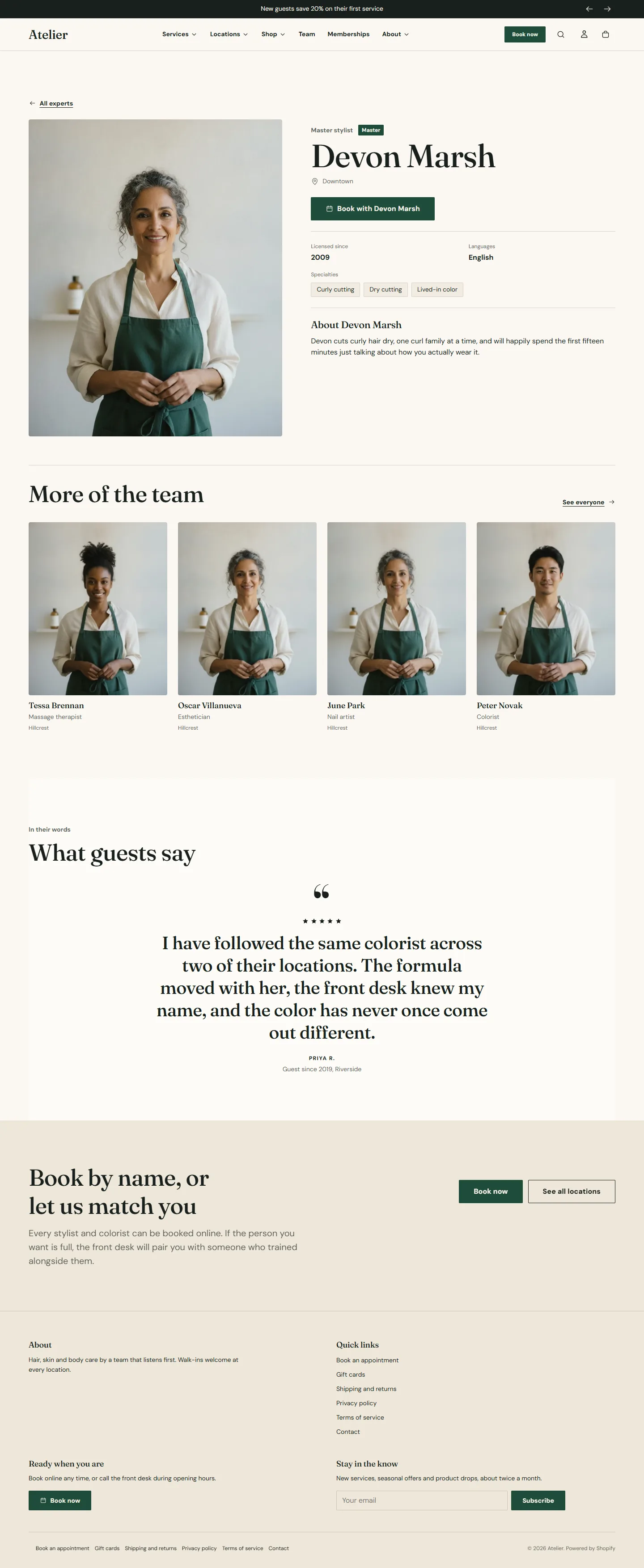 The demo profile for Devon Marsh.