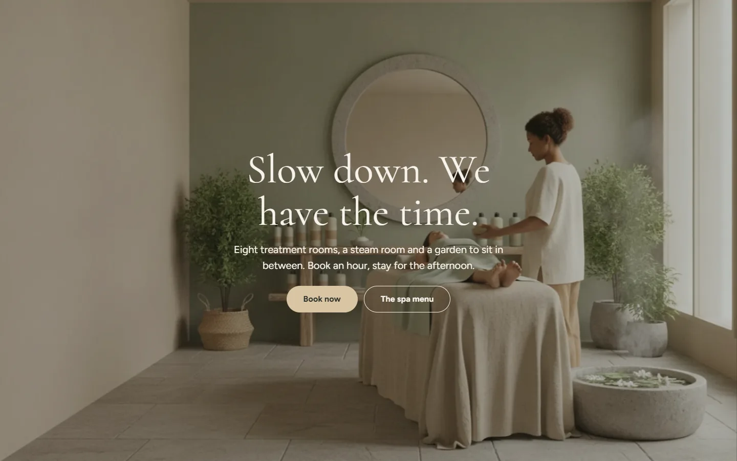 The Spa preset home page